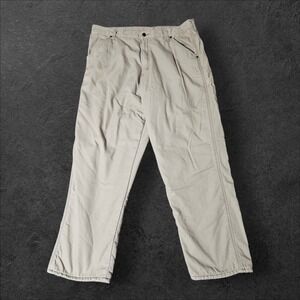 Wrangler Pants Mens 38x32 Brown Cargo Fleece Lined Workwear Carpenter‎ Utility